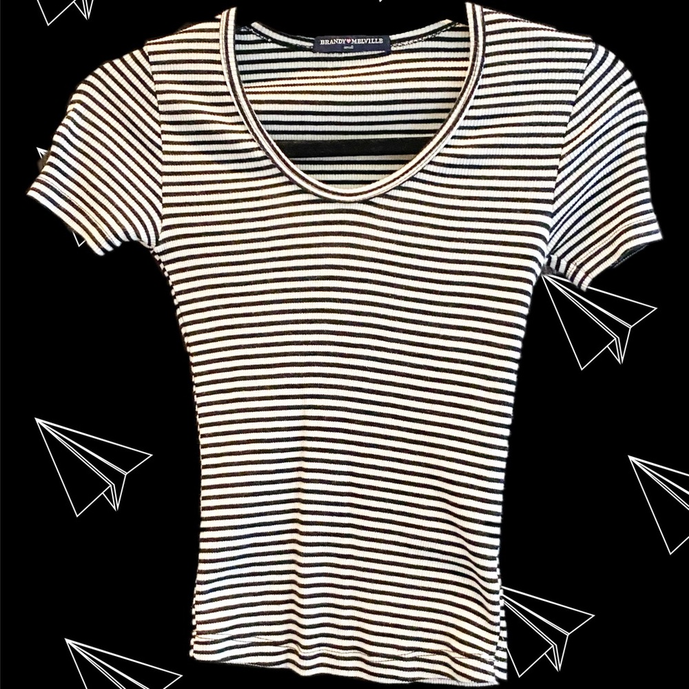 BRANDY MELVILLE | Striped Ribbed Top